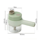 Cortador Triturador Multifuncional Aço Inoxidável Elétrico De Legumes 4 Em 1 Sem Fio Alho Com Carregamento Para Vegetai