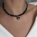 Colar feminino  com pingente de coração de zircônia