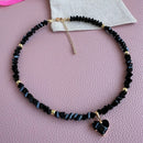 Colar feminino  com pingente de coração de zircônia