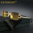 Óculos de Sol Retangulares CATERSIDE Unissex Sem Aro Pequenos  Lentes Degradê  Proteção UV400