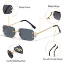 Óculos de Sol Retangulares CATERSIDE Unissex Sem Aro Pequenos  Lentes Degradê  Proteção UV400