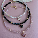 Colar feminino  com pingente de coração de zircônia