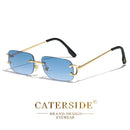 Óculos de Sol Retangulares CATERSIDE Unissex Sem Aro Pequenos  Lentes Degradê  Proteção UV400