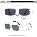 Óculos de Sol Retangulares CATERSIDE Unissex Sem Aro Pequenos  Lentes Degradê  Proteção UV400